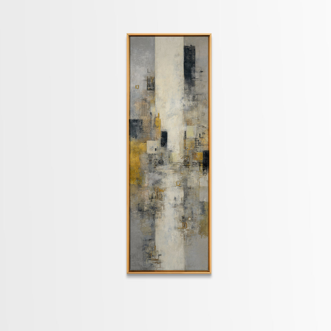 Large Cloudscape with Subtle Drama Framed Canvas Print, Hotel Art, Textured Painting, Hotel Decor, Fine Art, Boutique, HOT-1x3-53
