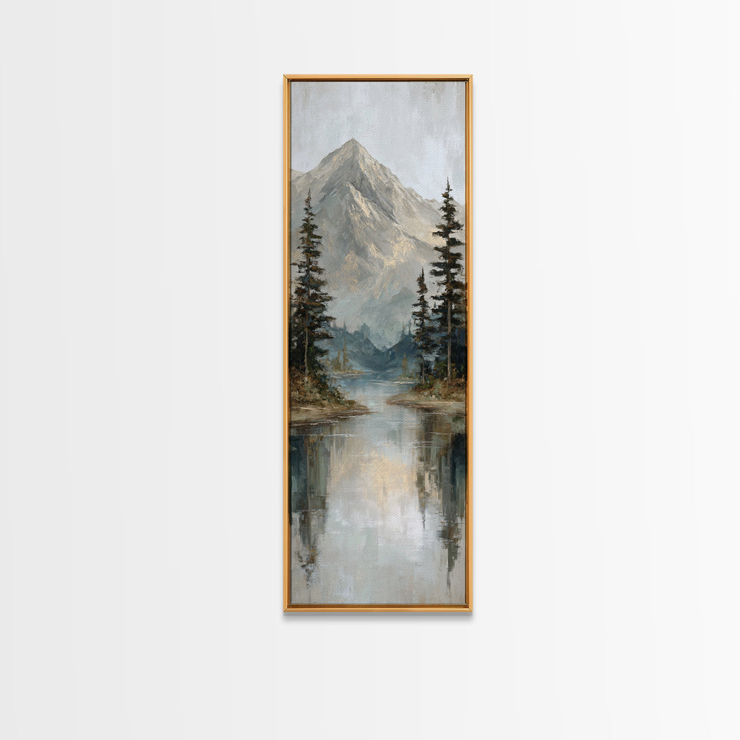 Serene Mountain Lake for Boutique Hotel Mood Canvas Print, Hotel Art, Modern Wall Art, Hotel Decor, Fine Art, Boutique, HOT-1x3-68