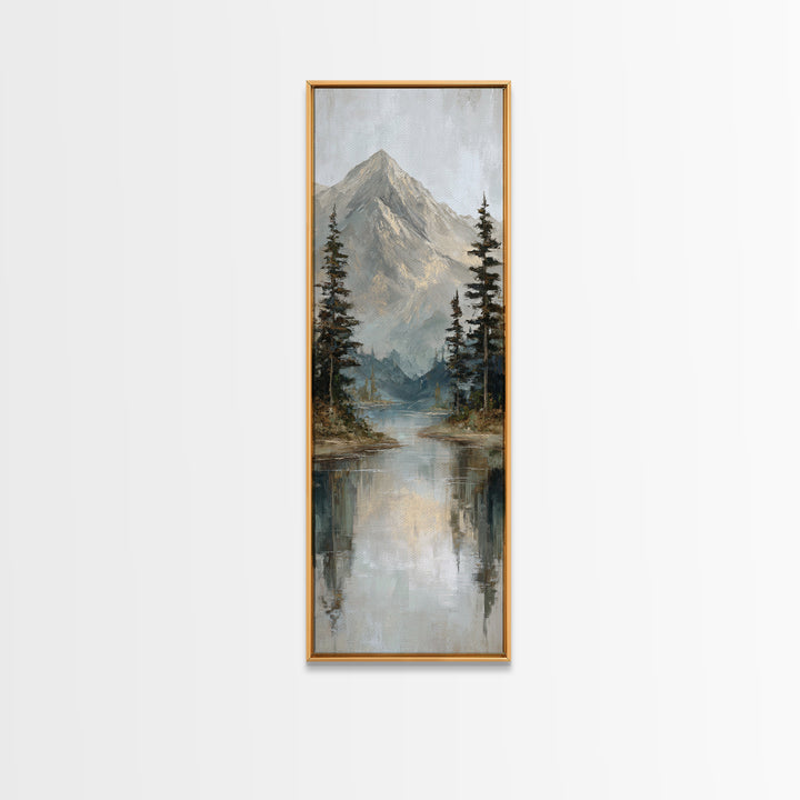 Serene Mountain Lake for Boutique Hotel Mood Canvas Print, Hotel Art, Modern Wall Art, Hotel Decor, Fine Art, Boutique, HOT-1x3-68