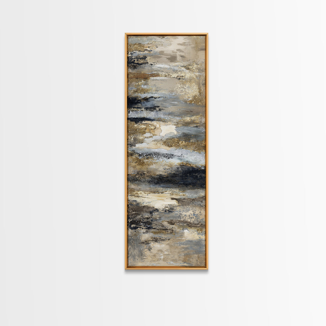 Gold Accented Abstract for Upscale Lobby Canvas Print, Hotel Art, Abstract Art, Hotel Decor, Boutique, Gallery Wall Art, HOT-1x3-73