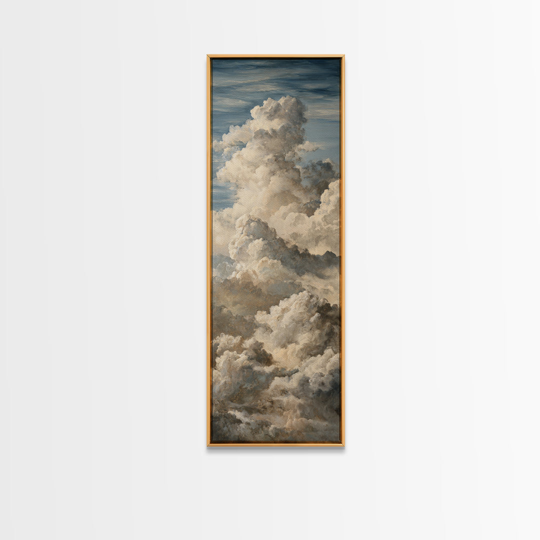 Large Cloudscape with Subtle Drama Canvas Print, Hotel Art, Poster, Hotel Decor, Boutique, Wood Wall Art, Printable Art, HOT-1x3-77