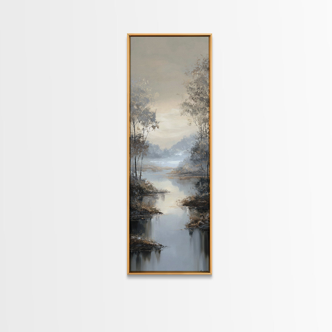 Luxury Monochrome Landscape Canvas Print, Hotel Art, Wall Art, Hotel Decor, Fine Art, Boutique, Abstract Art, Framed Art, HOT-1x3-90