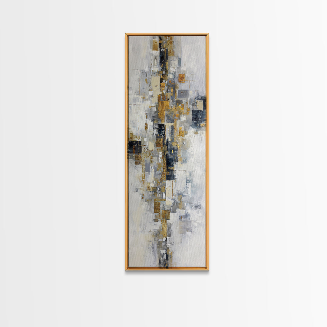 Gold Accented Abstract for Upscale Lobby Canvas Print, Hotel Art, Boho Decor, Hotel Decor, Fine Art, Boutique, Painting, HOT-1x3-97