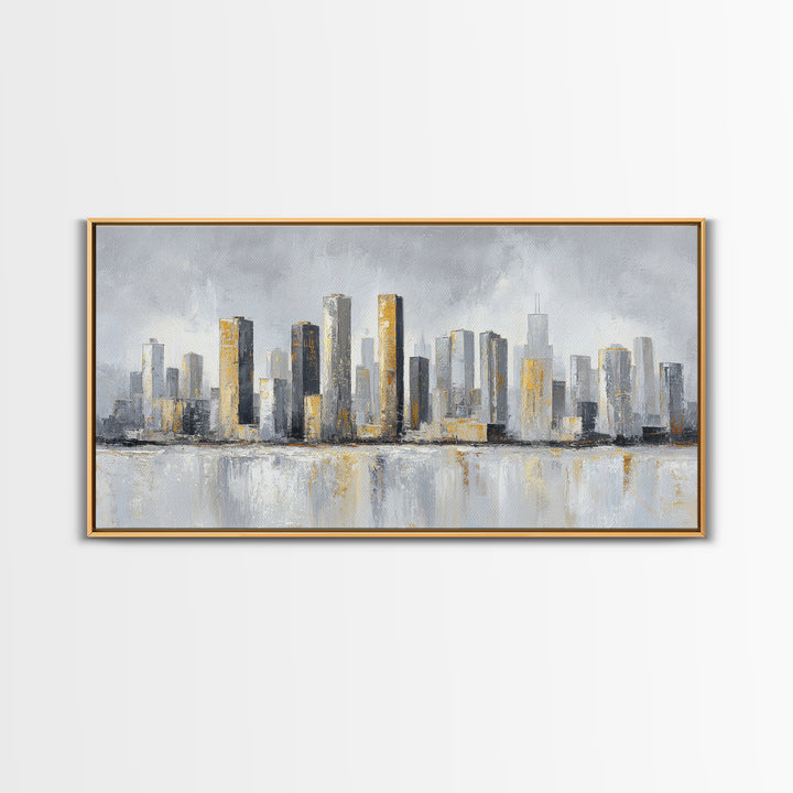 Quiet City Skyline Canvas Print, Hotel Art, Hotel Decor, Abstract Art, Boutique, Hazbin Hotel, Mid Century Modern, HOT-2x1-22