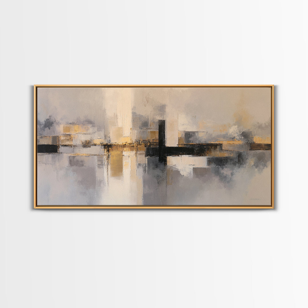 Modern Geometric Composition Framed Canvas Print, Hotel Art, Abstract Art, Hotel Decor, Fine Art, Boutique, Gallery Wall Art, HOT-2x1-3