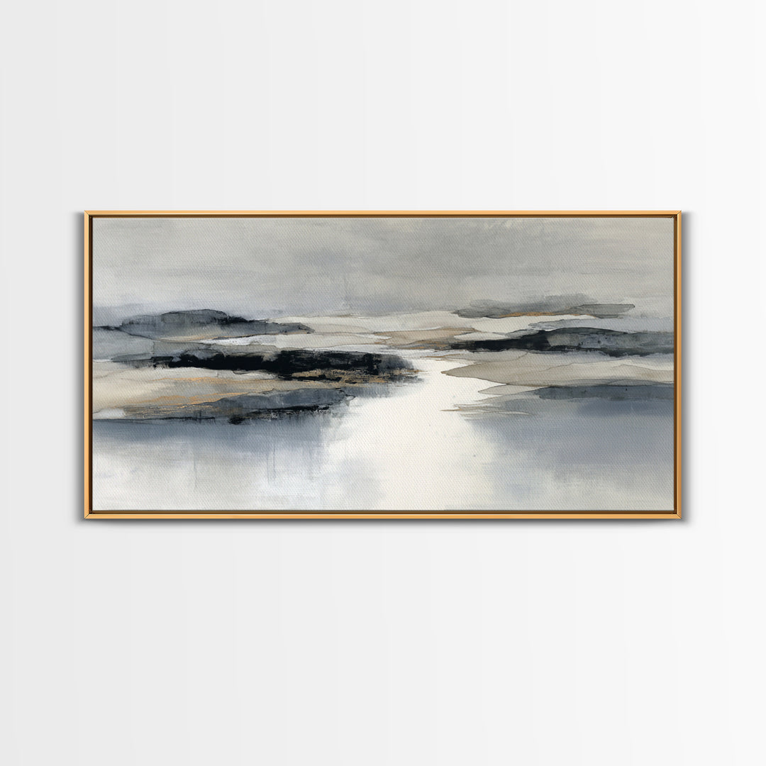 Japanese Ink Landscape Framed Canvas Print, Hotel Art, Luxury Decor, Hotel Decor, Fine Art, Boutique, Art Prints, Hazbin Hotel, HOT-2x1-38