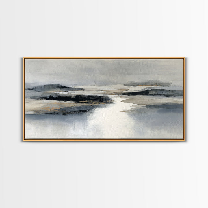 Japanese Ink Landscape Framed Canvas Print, Hotel Art, Luxury Decor, Hotel Decor, Fine Art, Boutique, Art Prints, Hazbin Hotel, HOT-2x1-38