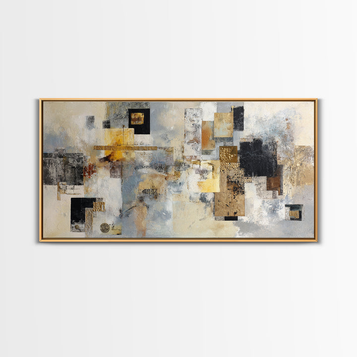 Gold Accented Abstract for Upscale Lobby Canvas Print, Hotel Art, Mid Century Modern, Hotel Decor, Abstract Art, Boutique, HOT-2x1-57