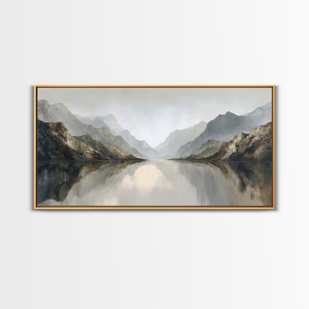 Serene Mountain Lake for Boutique Hotel Mood Canvas Print, Hotel Art, Living Room Decor, Hotel Decor, Fine Art, Boutique, HOT-2x1-76