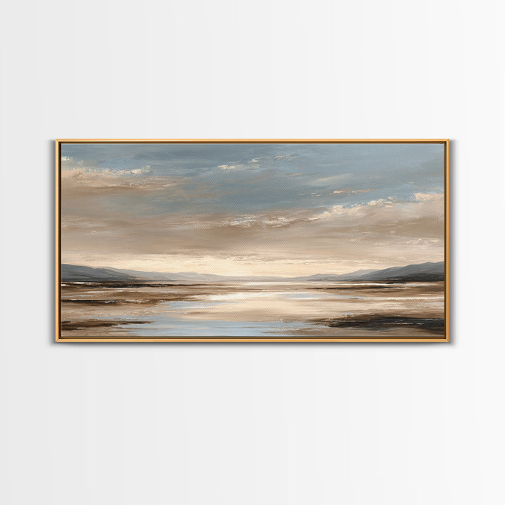 Panoramic Desert Horizon Framed Canvas Print, Hotel Art, Framed Art, Hotel Decor, Boutique, Beach Prints, Gallery Wall Set, HOT-2x1-88