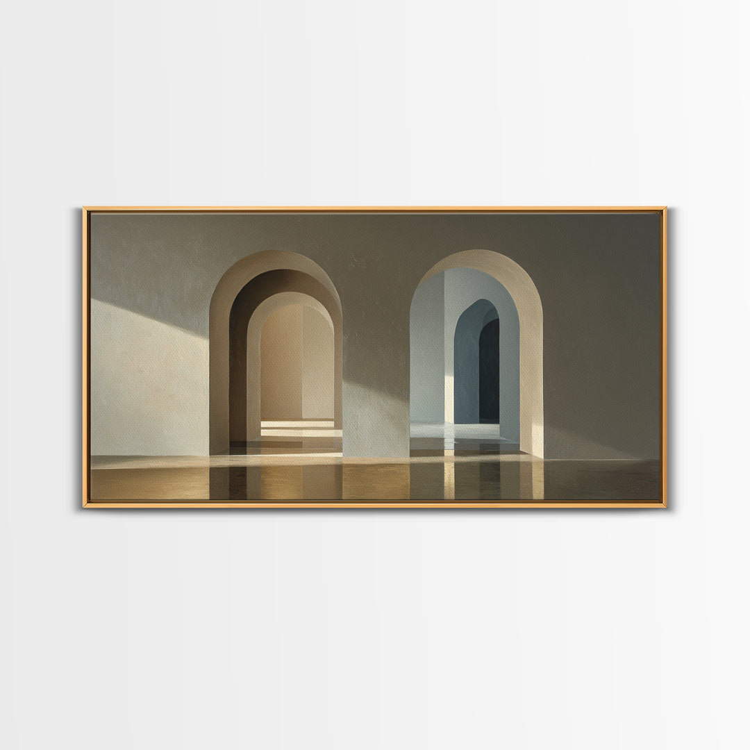 Minimal Architectural Arch Study Framed Canvas Print, Hotel Art, Coastal Wall Art, Hotel Decor, Oil Painting, Boutique, HOT-2x1-96