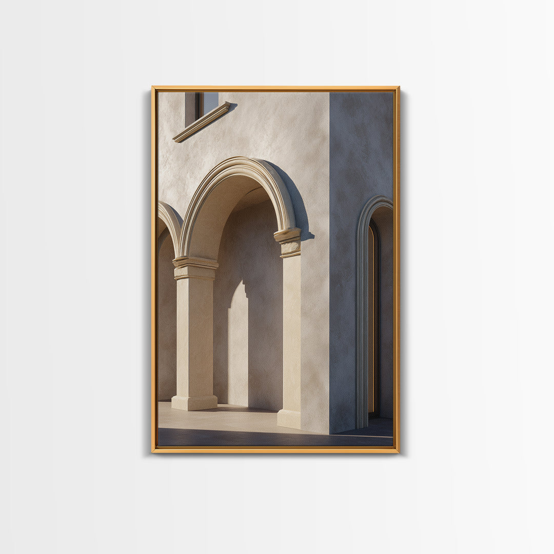 Minimal Architectural Arch Study Framed Canvas Print, Hotel Art, Hotel Decor, Oil Painting, Boutique, Modern Wall Art, HOT-2x3-12