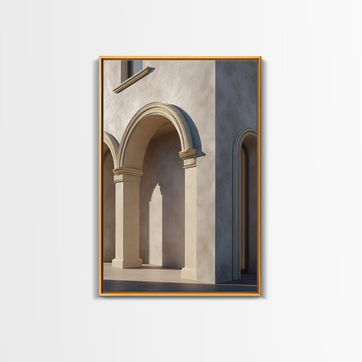 Minimal Architectural Arch Study Framed Canvas Print, Hotel Art, Hotel Decor, Oil Painting, Boutique, Modern Wall Art, HOT-2x3-12