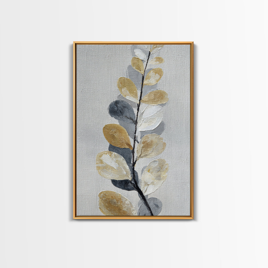 Elegant Botanical Branch on Ivory Ground Framed Canvas Print, Hotel Art, Large Wall Art, Hotel Decor, Fine Art, Boutique, HOT-2x3-13