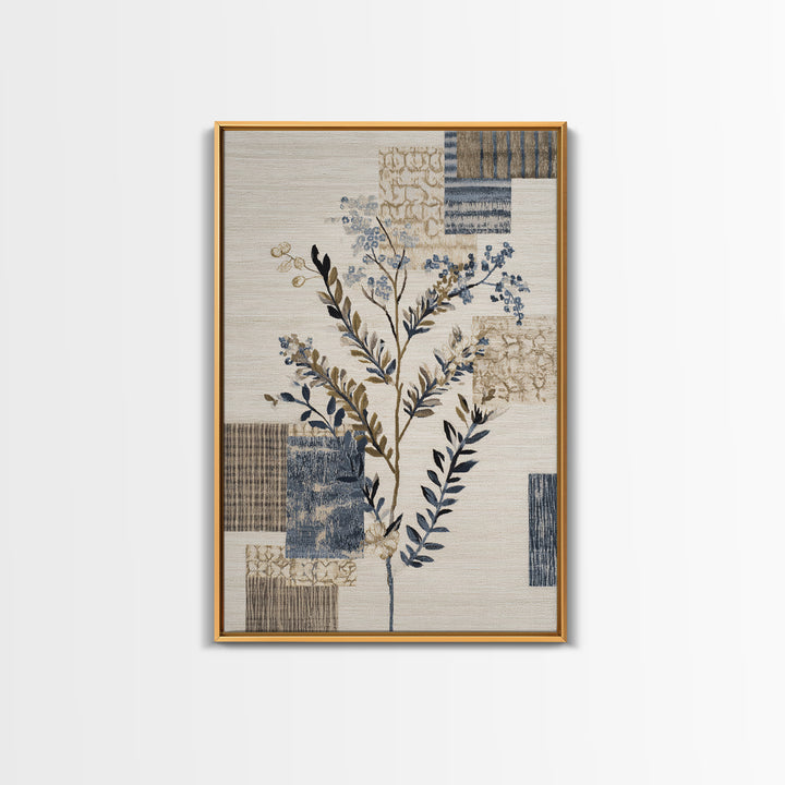 Elegant Botanical Branch on Ivory Ground Framed Canvas Print, Hotel Art, Large Wall Art, Hotel Decor, Fine Art, Boutique, HOT-2x3-37