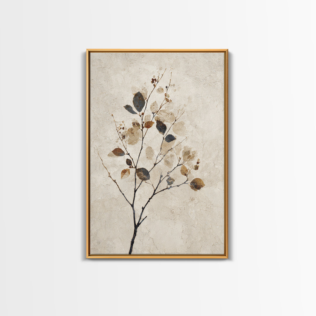 Elegant Botanical Branch on Ivory Ground Canvas Print, Hotel Art, Living Room Decor, Hotel Decor, Fine Art, Boutique, HOT-2x3-61