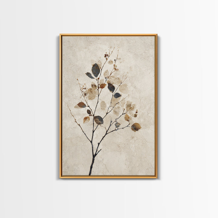 Elegant Botanical Branch on Ivory Ground Canvas Print, Hotel Art, Living Room Decor, Hotel Decor, Fine Art, Boutique, HOT-2x3-61