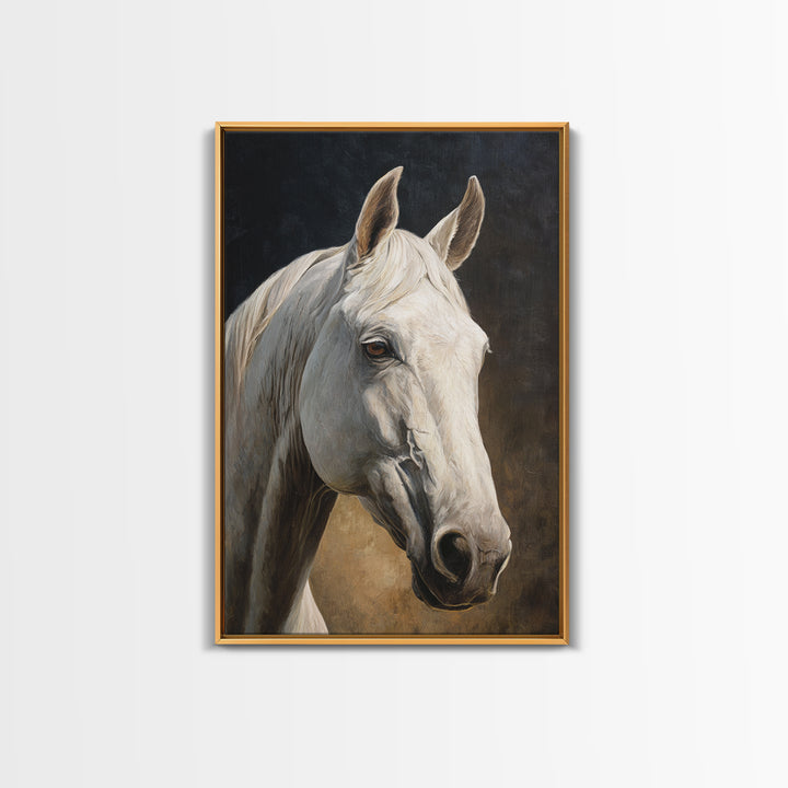 Neutral Horse Portrait Canvas Print, Hotel Art, Art Prints, Hotel Decor, Fine Art, Boutique, Modern Wall Art, Wall Sculpture, HOT-2x3-72