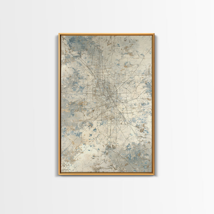 City Map Abstract Lines Without Readable Labels Framed Canvas Print, Hotel Art, City Wall Art, Hotel Decor, Abstract Art, HOT-2x3-8