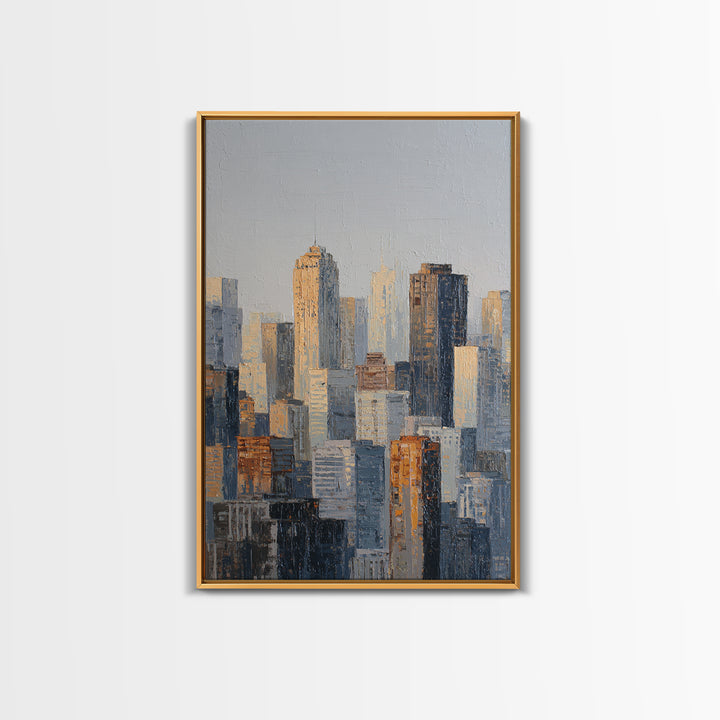 Quiet City Skyline Canvas Print, Hotel Art, Hotel Decor, Abstract Art, Boutique, Beach Decor, Minimalist Wall Art, HOT-2x3-82