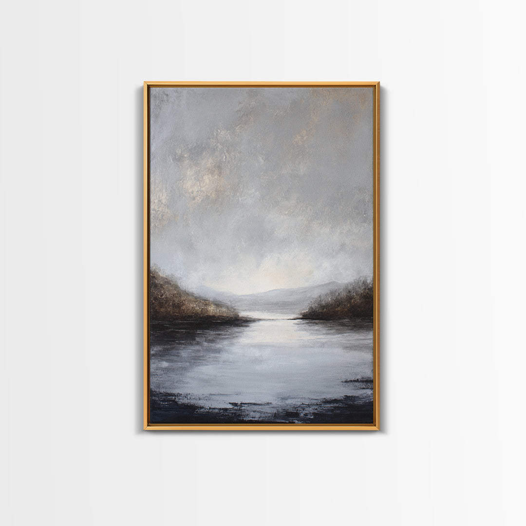 Luxury Monochrome Landscape Canvas Print, Hotel Art, Art Deco, Hotel Decor, Boutique, Minimalist Wall Art, Gallery Wall Art, HOT-2x3-86