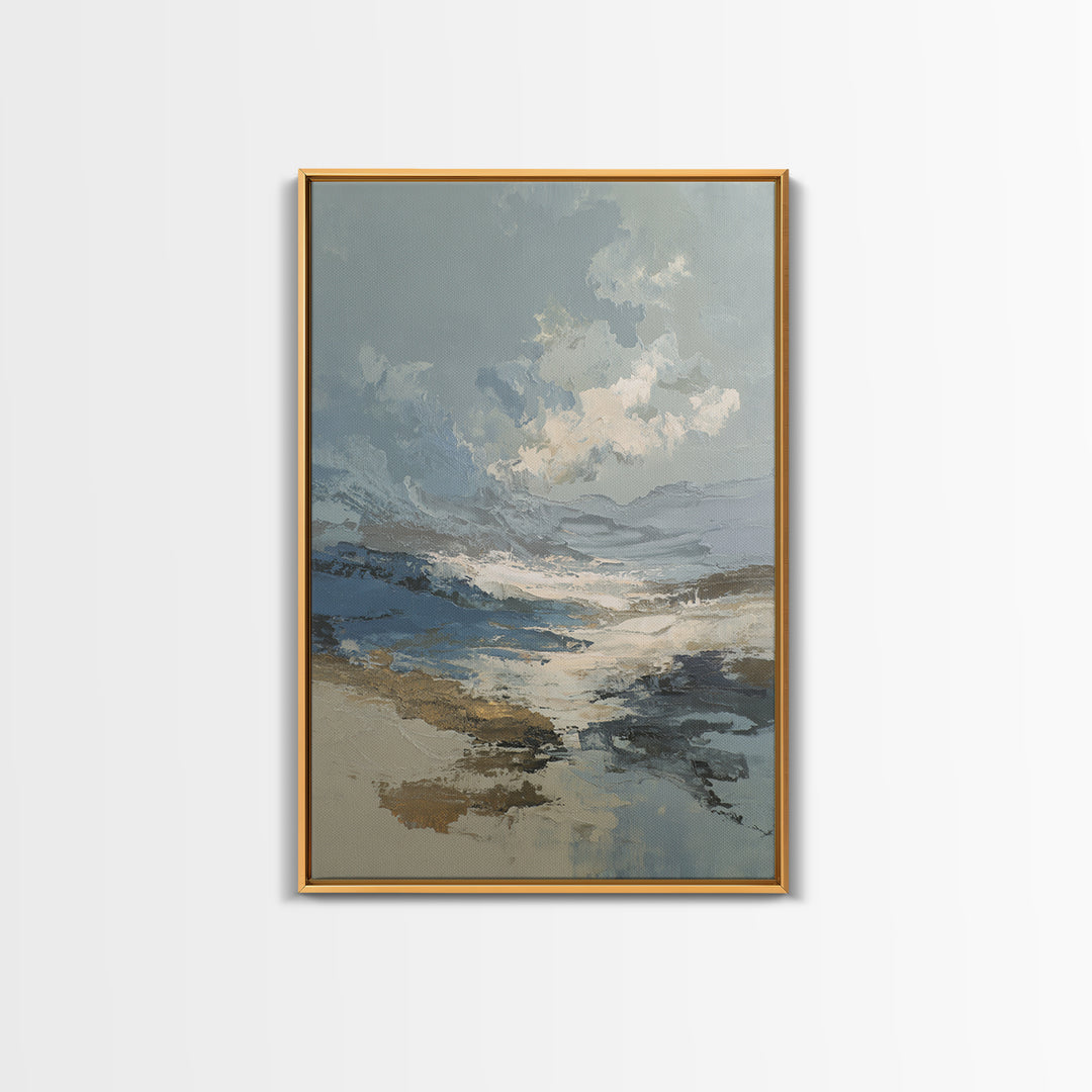 Soft Abstract Wave Forms Framed Canvas Print, Hotel Art, Abstract Art, Hotel Decor, Fine Art, Boutique, Gallery Wall Art, HOT-2x3-90