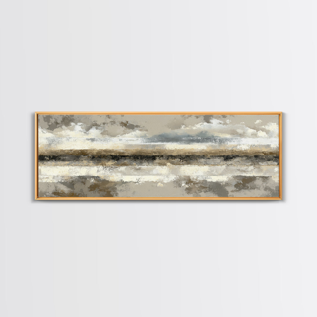 Sophisticated Neutral Abstract Framed Canvas Print, Hotel Art, Minimalist Wall Art, Hotel Decor, Abstract Art, Boutique, HOT-3x1-17