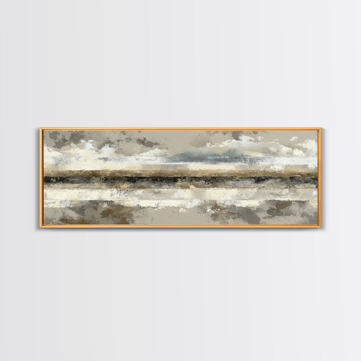 Sophisticated Neutral Abstract Framed Canvas Print, Hotel Art, Minimalist Wall Art, Hotel Decor, Abstract Art, Boutique, HOT-3x1-17