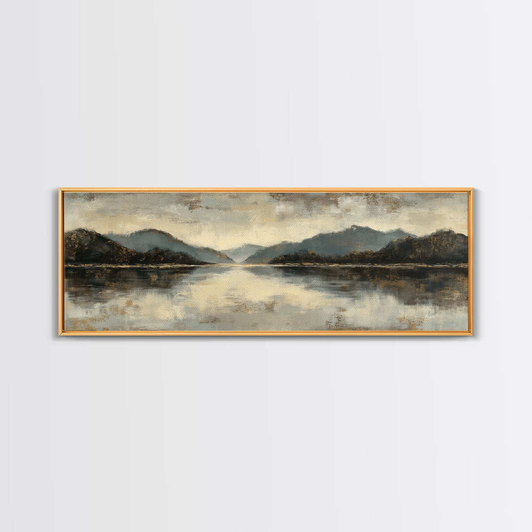Serene Mountain Lake for Boutique Hotel Mood Canvas Print, Hotel Art, Travel Poster, Hotel Decor, Fine Art, Boutique, HOT-3x1-24