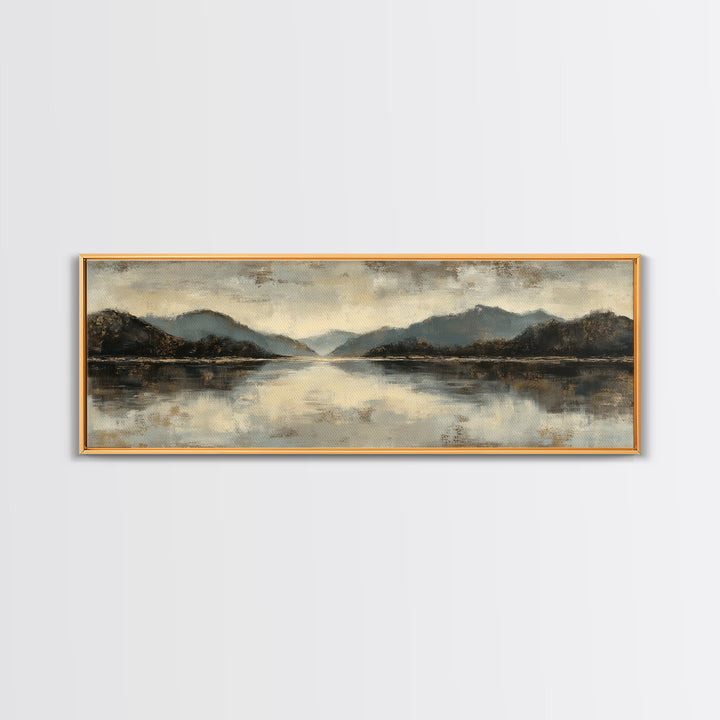 Serene Mountain Lake for Boutique Hotel Mood Canvas Print, Hotel Art, Travel Poster, Hotel Decor, Fine Art, Boutique, HOT-3x1-24