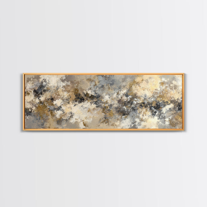 Gold Accented Abstract for Upscale Lobby Canvas Print, Hotel Art, Coastal Wall Art, Hotel Decor, Boutique, Fine Art Print, HOT-3x1-29