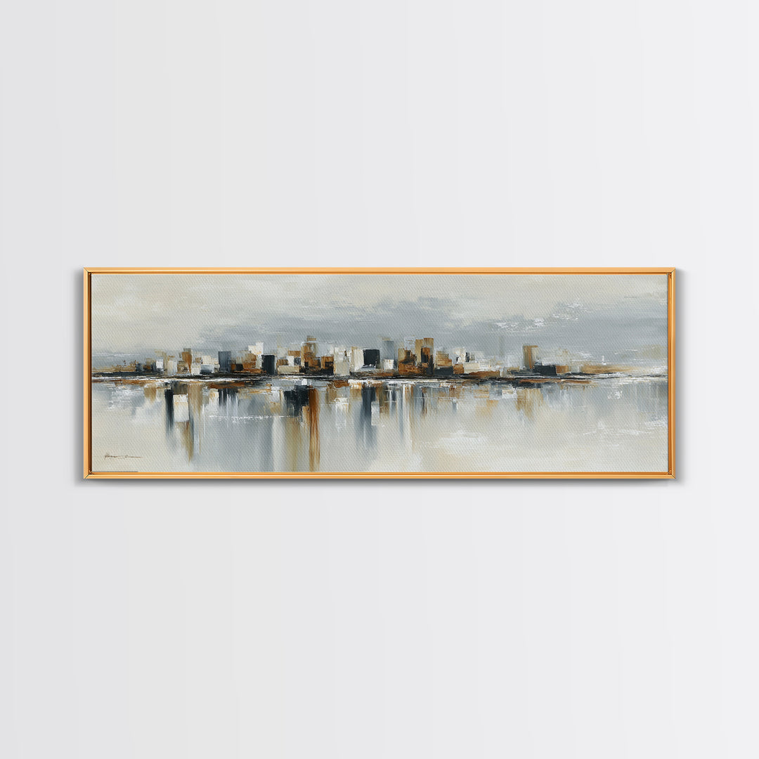 Quiet City Skyline Canvas Print, Hotel Art, Modern Wall Art, Hotel Decor, Abstract Art, Boutique, Neutral Decor, Modern Decor, HOT-3x1-42