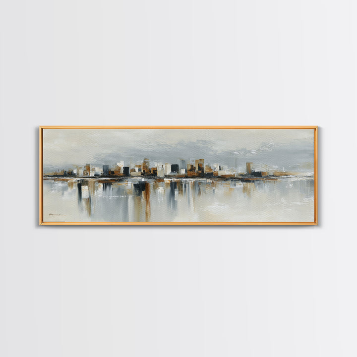 Quiet City Skyline Canvas Print, Hotel Art, Modern Wall Art, Hotel Decor, Abstract Art, Boutique, Neutral Decor, Modern Decor, HOT-3x1-42