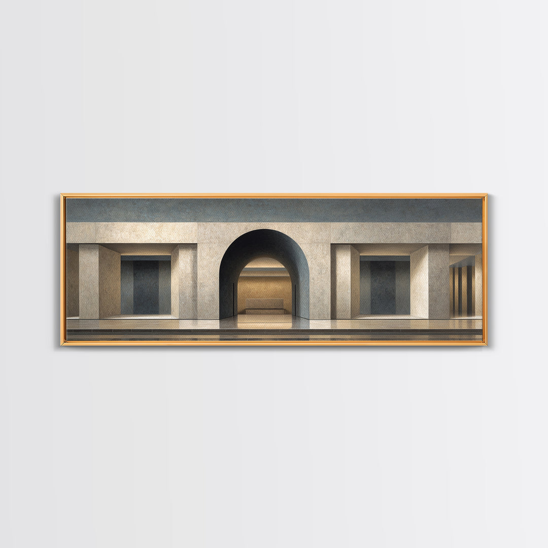 Minimal Architectural Arch Study Framed Canvas Print, Hotel Art, Modern Decor, Hotel Decor, Fine Art, Boutique, Poster, HOT-3x1-44