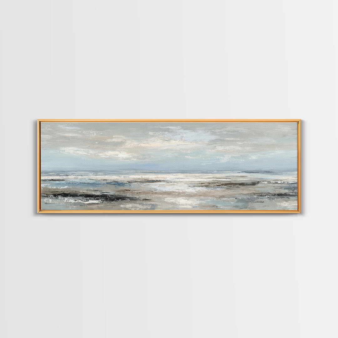 Mediterranean Terrace View Focused on Sea and Framed Canvas Print, Hotel Art, Art Print, Hotel Decor, Fine Art, Boutique, HOT-3x1-51