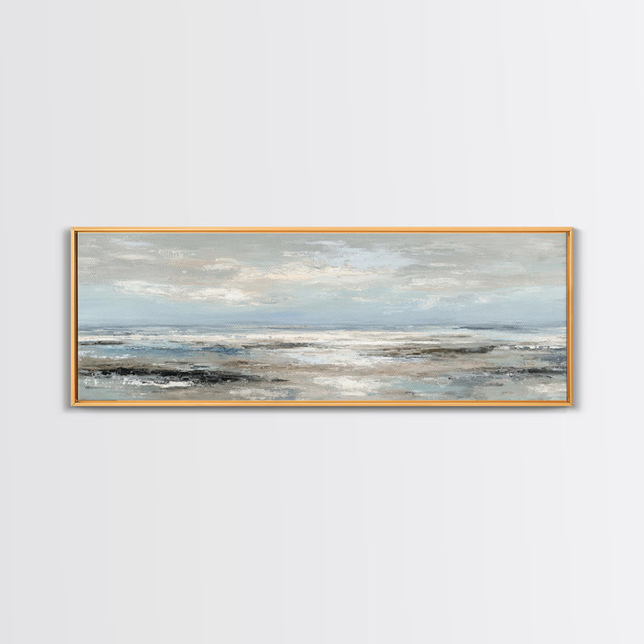 Mediterranean Terrace View Focused on Sea and Framed Canvas Print, Hotel Art, Art Print, Hotel Decor, Fine Art, Boutique, HOT-3x1-51