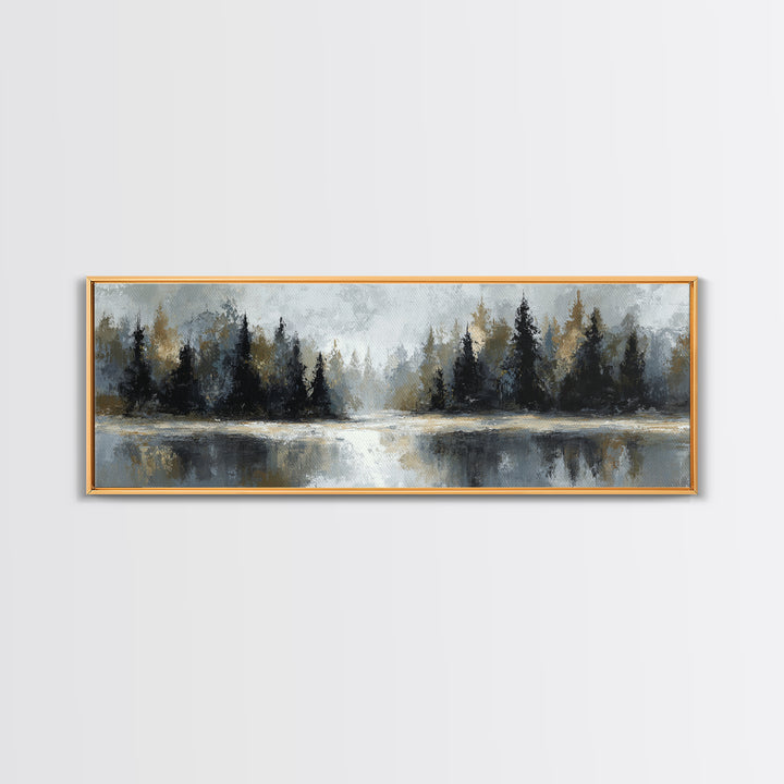 Misty Forest with Refined Calm Atmosphere Canvas Print, Hotel Art, Travel Poster, Hotel Decor, Fine Art, Boutique, HOT-3x1-54