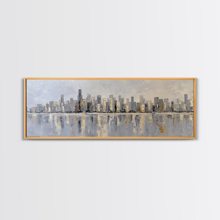 Quiet City Skyline Canvas Print, Hotel Art, Modern Wall Art, Hotel Decor, Abstract Art, Boutique, Neutral Decor, Modern Decor, HOT-3x1-66
