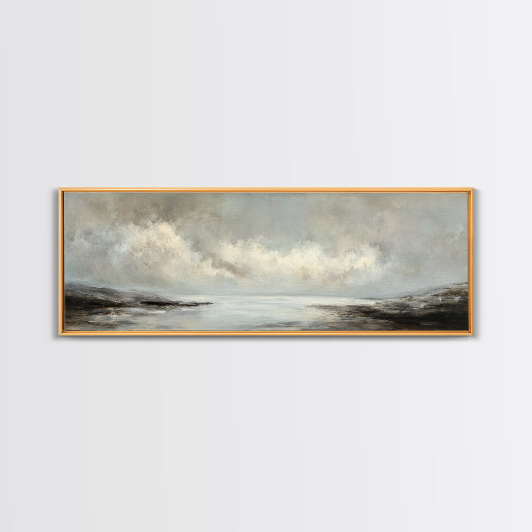 Luxury Monochrome Landscape Canvas Print, Hotel Art, Wall Art, Hotel Decor, Fine Art, Boutique, Abstract Art, Framed Art, HOT-3x1-70