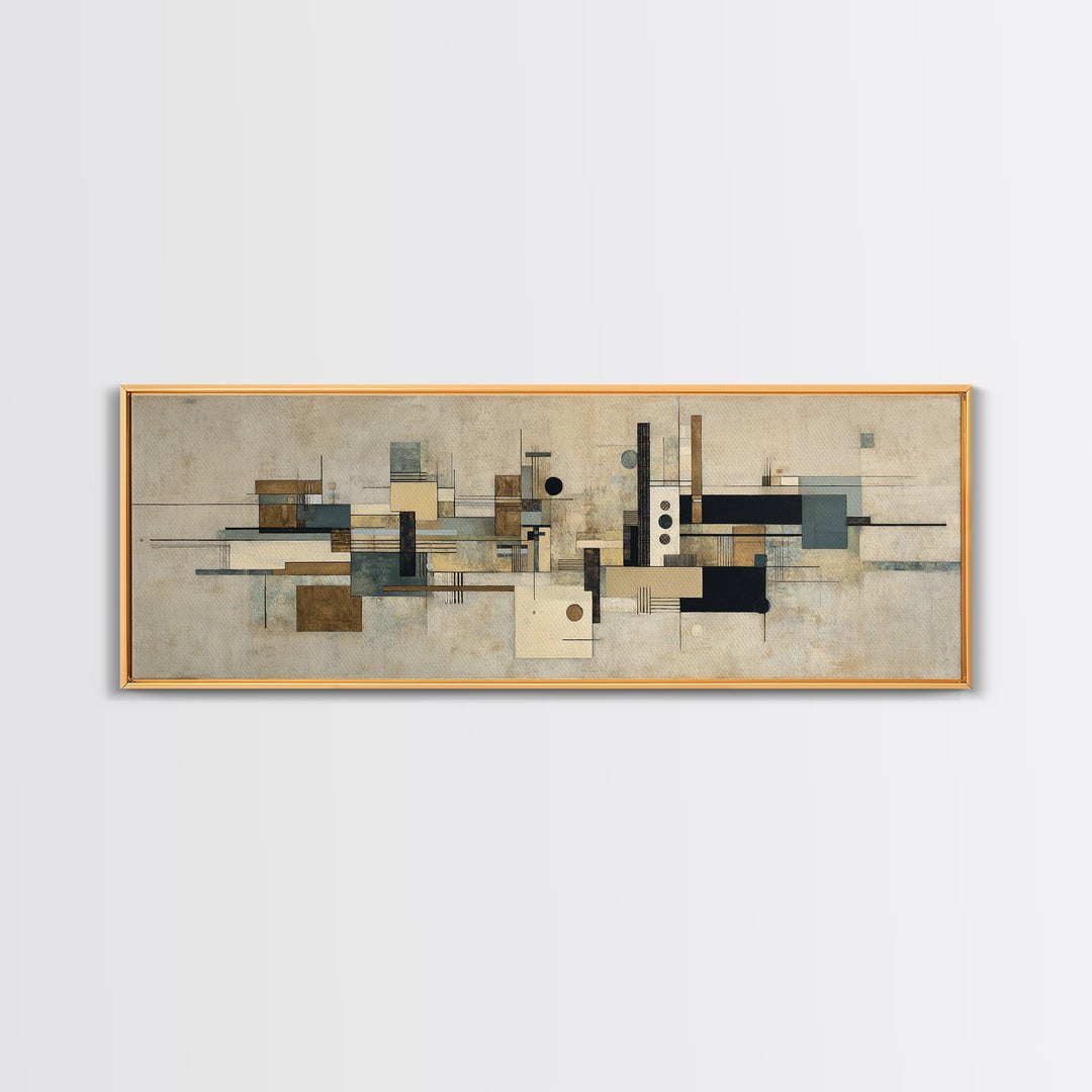 Modern Geometric Composition Canvas Print, Hotel Art, Abstract Art, Hotel Decor, Fine Art, Boutique, Gallery Wall Art, HOT-3x1-71