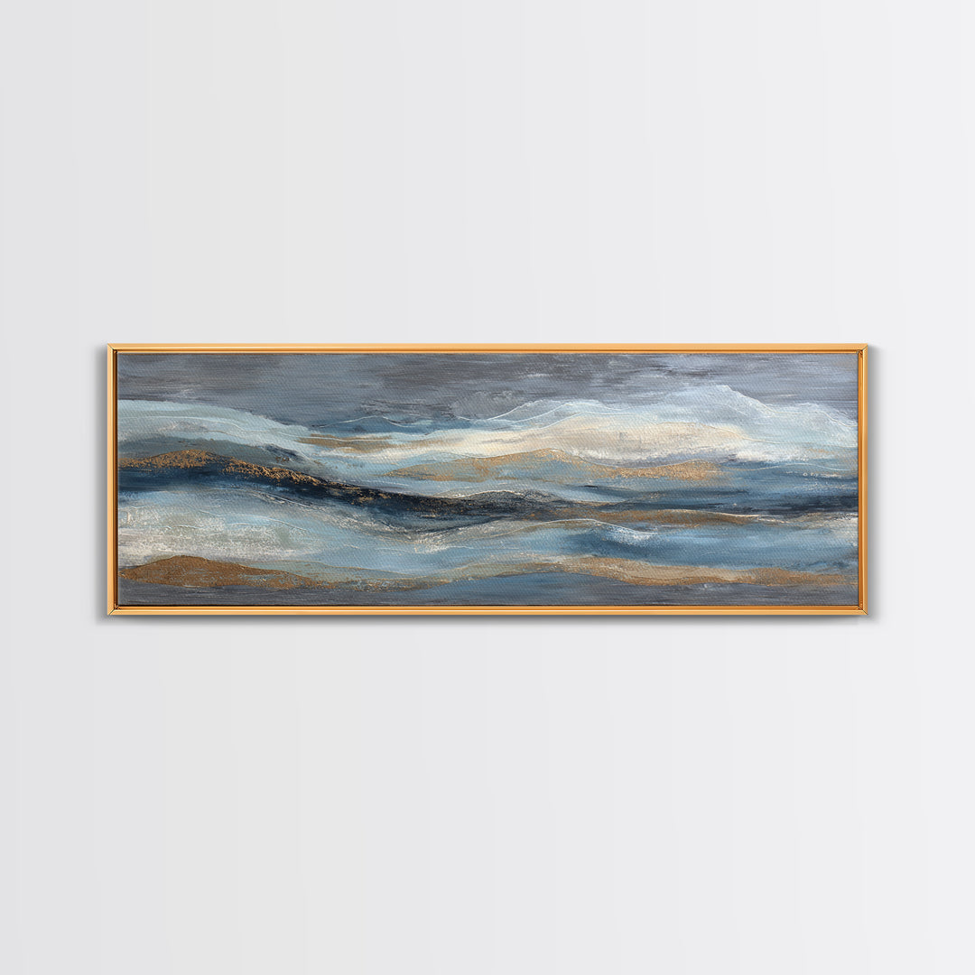 Soft Abstract Wave Forms Framed Canvas Print, Hotel Art, Coastal Wall Art, Hotel Decor, Fine Art, Boutique, Fine Art Print, HOT-3x1-74