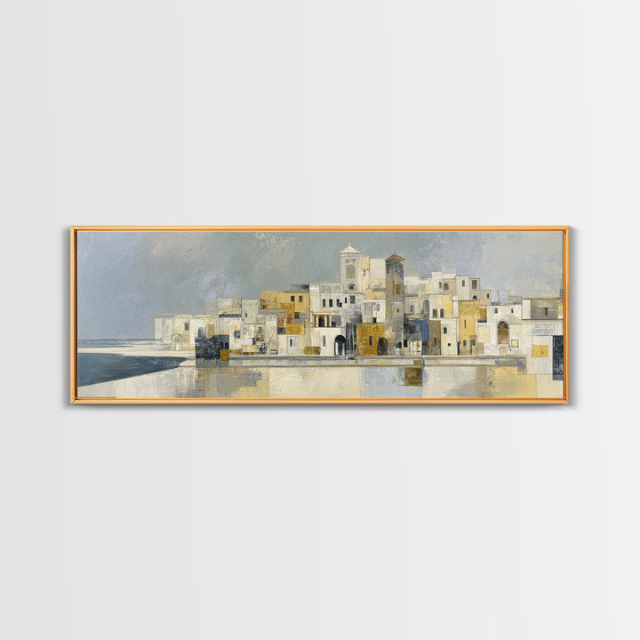 Mediterranean Terrace View Focused on Sea and Canvas Print, Hotel Art, Framed Art, Hotel Decor, Boutique, Beach Prints, HOT-3x1-75
