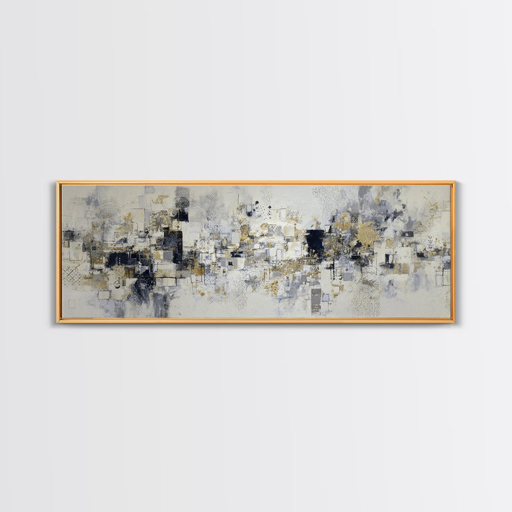 Simple Black Line Figure Framed Canvas Print, Hotel Art, Large Wall Art, Hotel Decor, Fine Art, Boutique, Beach Decor, HOT-3x1-87