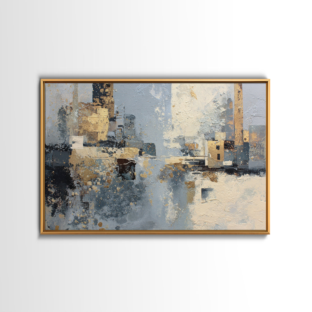 City Map Abstract Lines Without Readable Labels Framed Canvas Print, Hotel Art, Wall Sculpture, Hotel Decor, Abstract Art, HOT-3x2-28