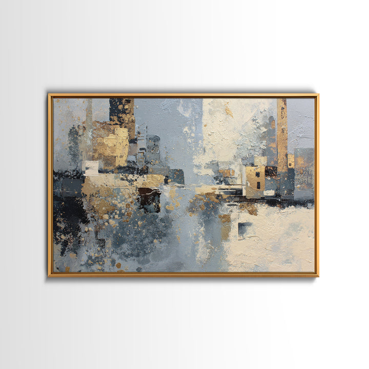 City Map Abstract Lines Without Readable Labels Framed Canvas Print, Hotel Art, Wall Sculpture, Hotel Decor, Abstract Art, HOT-3x2-28