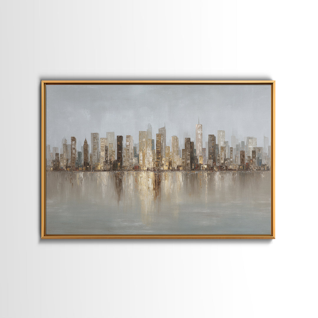 Quiet City Skyline Canvas Print, Hotel Art, Coastal Decor, Hotel Decor, Fine Art, Boutique, Statement Artwork, Boho Decor, HOT-3x2-30
