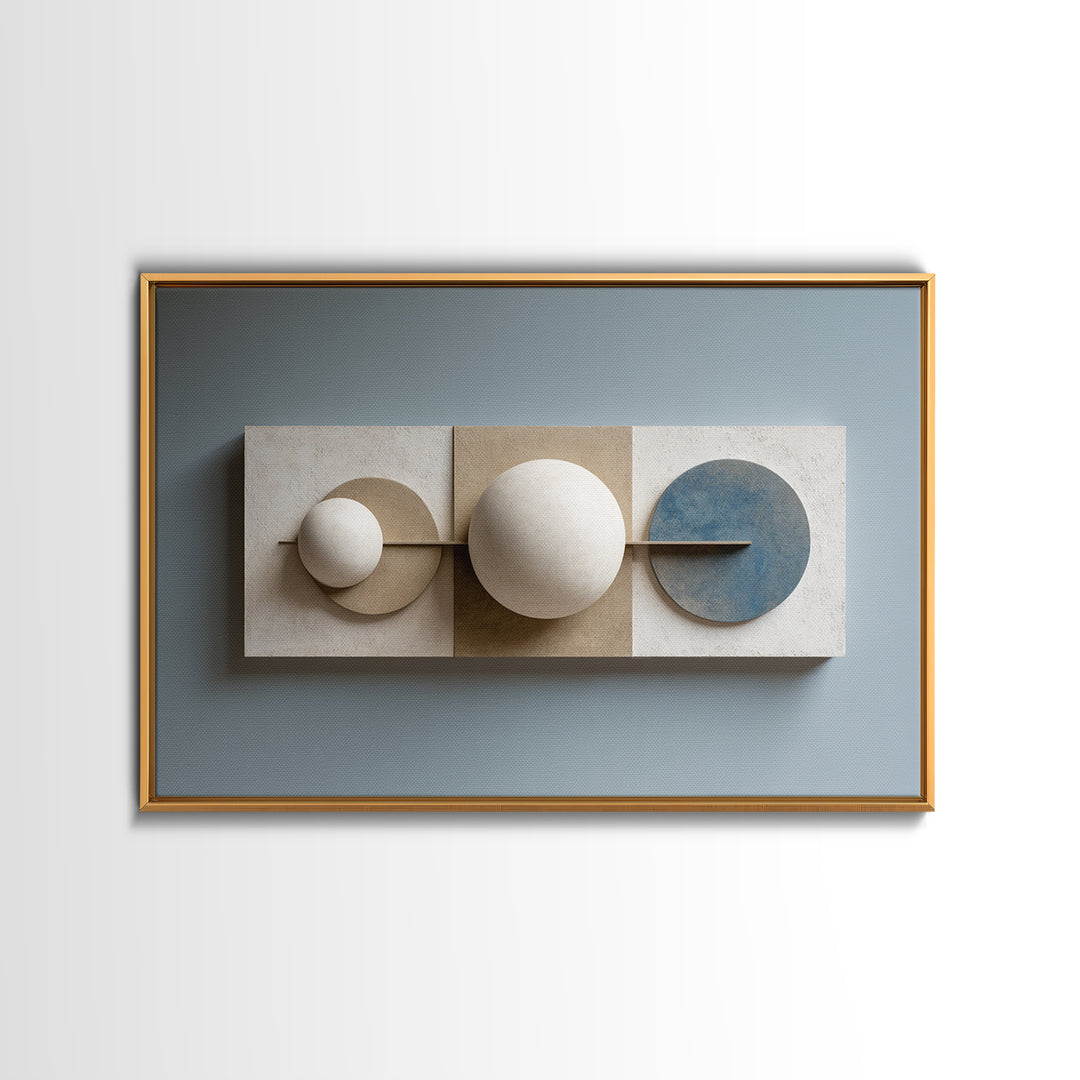 Minimal Sculpture Shapes Framed Canvas Print, Hotel Art, City Wall Art, Hotel Decor, Abstract Art, Boutique, Minimalist Decor, HOT-3x2-40