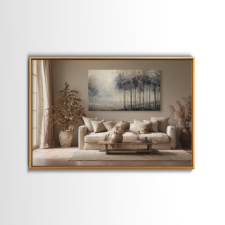 Misty Forest with Refined Calm Atmosphere Canvas Print, Hotel Art, Modern Wall Art, Hotel Decor, Boutique, Neutral Decor, HOT-3x2-42