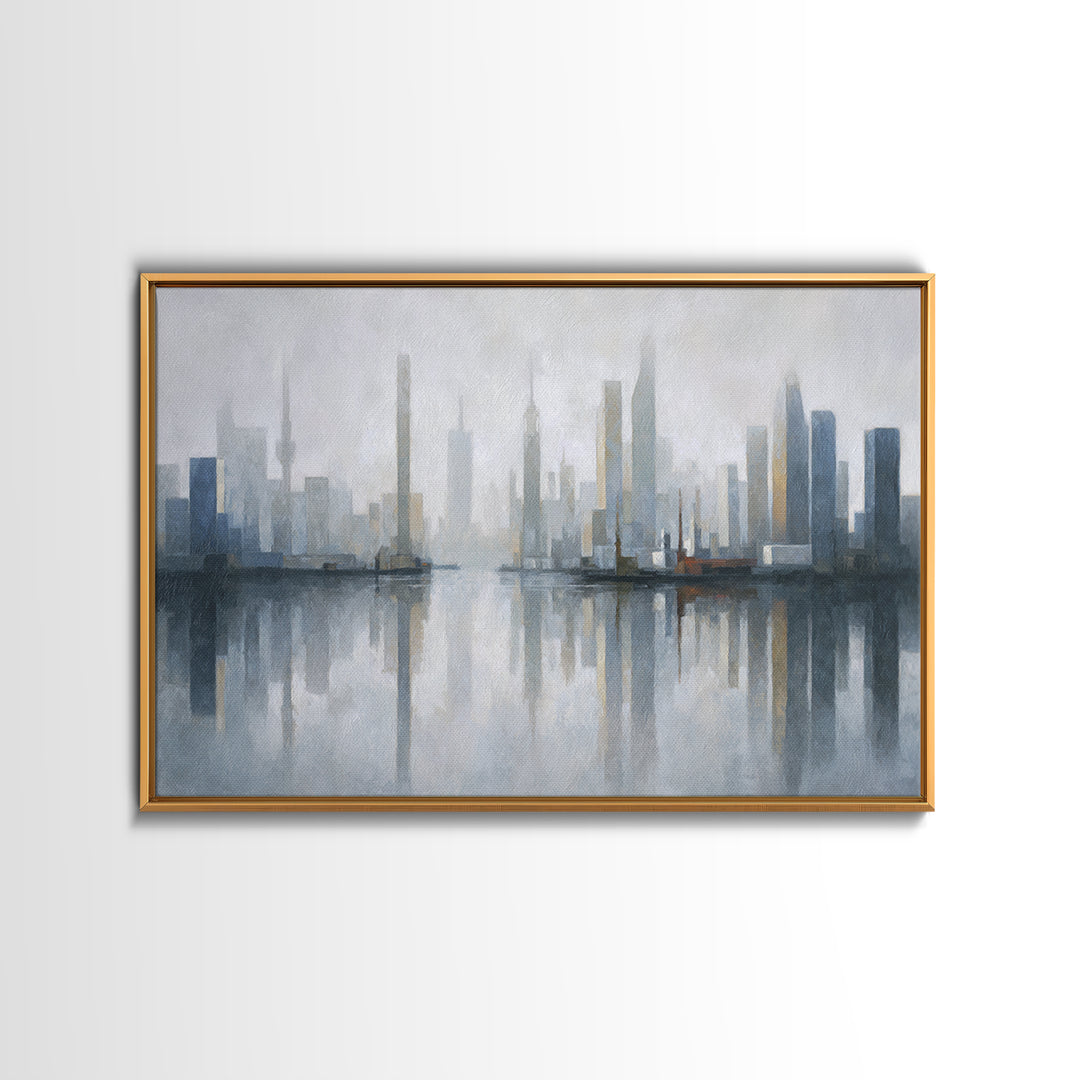 Quiet City Skyline Canvas Print, Hotel Art, Coastal Decor, Hotel Decor, Fine Art, Boutique, Statement Artwork, Boho Decor, HOT-3x2-54