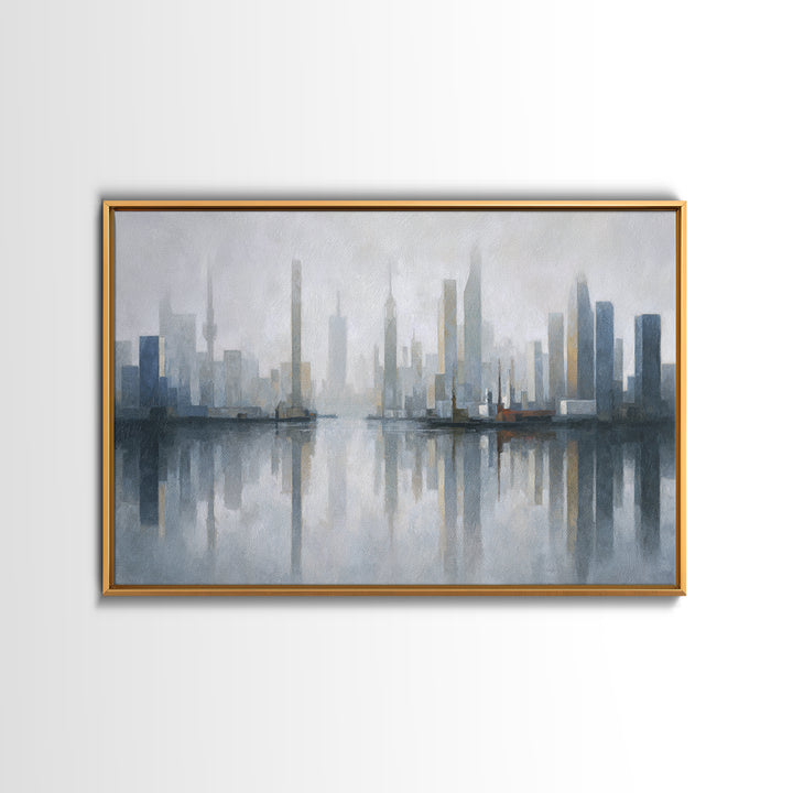 Quiet City Skyline Canvas Print, Hotel Art, Coastal Decor, Hotel Decor, Fine Art, Boutique, Statement Artwork, Boho Decor, HOT-3x2-54